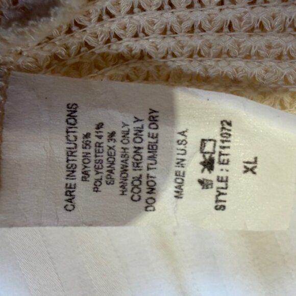 NWT No.11 XL Cream Cowl Short Sleeve Waffle-like Top - Picture 5 of 11